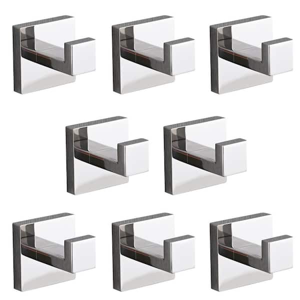 Wall-Mounted Knob Towel Hooks, Bath Hook With Screws in Chrome, 8 Pack, for Bathroom, Bedroom, Kitchen