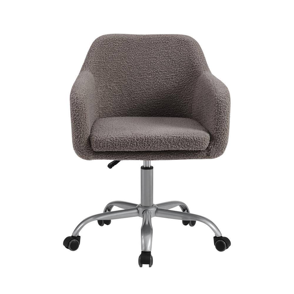 Linon Home Decor Brannon Charcoal Grey Upholstered Adjustable Height