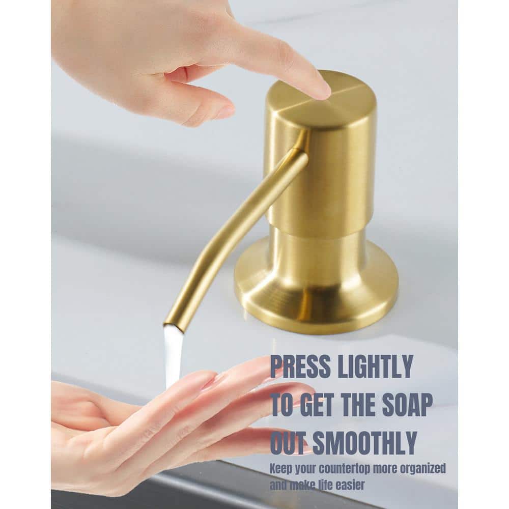 Gold Stainless Steel Pull Down Kitchen Faucet with Soap Dispenser