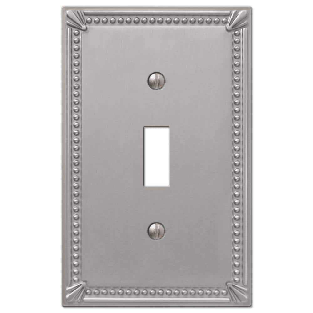 Brushed Nickel 1-Gang Toggle Metal Wall Plate