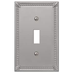 Imperial Bead 1 Gang Toggle Metal Wall Plate - Brushed Nickel