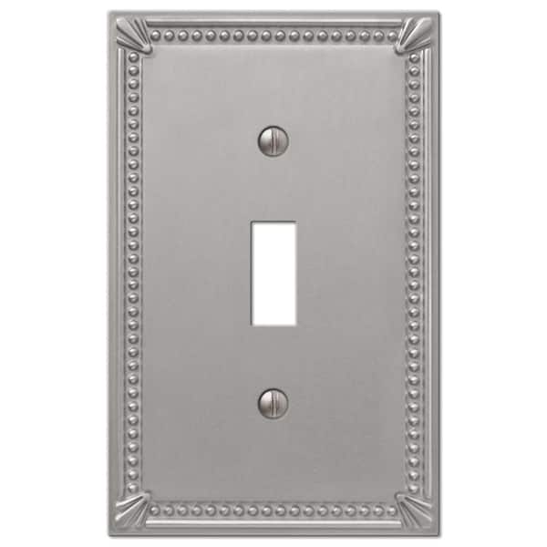 AMERELLE Imperial Bead 1 Gang Toggle Metal Wall Plate - Brushed Nickel
