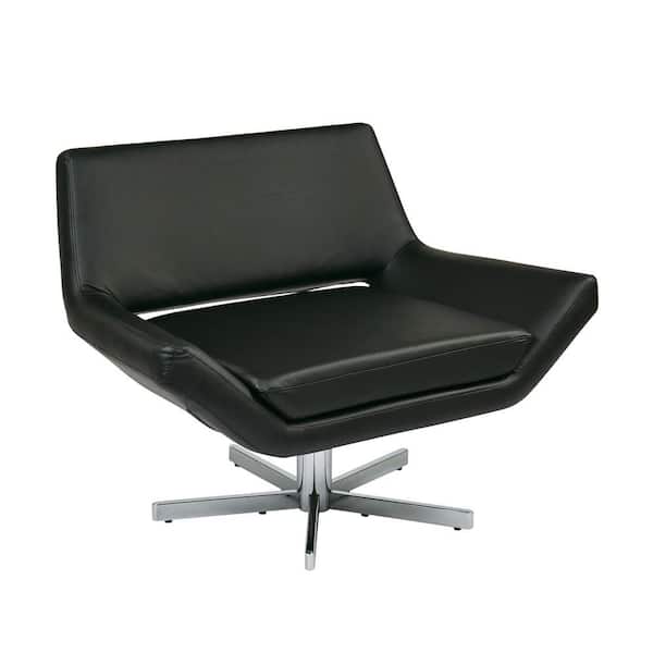 OSP Home Furnishings Yield Black Faux Leather Office Chair