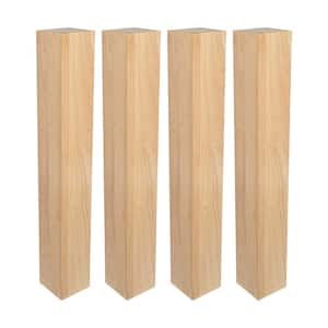 35-1/4 in. x 5 in. Unfinished North American Solid Hardwood Kitchen Island Leg (Pack Of 4)