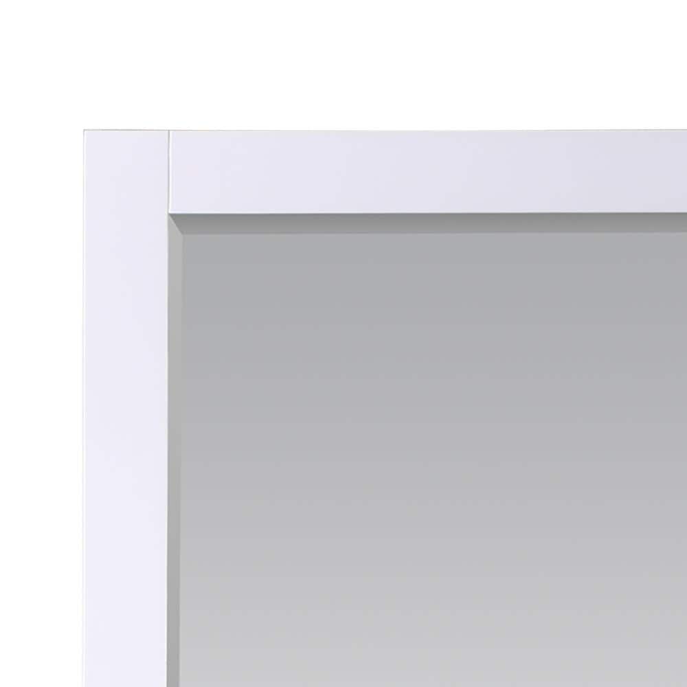 Maribella 36" Rectangular Wood Framed Bathroom Vanity Mirror in Silver