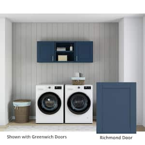 Richmond Valencia Blue Plywood Shaker Stock Ready to Assemble Kitchen-Laundry Cabinet Kit 12 in. x 23 in. x 60 in.