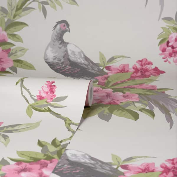 Pheasant Wallpaper by Barneby Gates in Pink | Jane Clayton