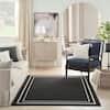 Nourison Essentials NRE02 Black Ivory Rug 4x6 Rectangle
