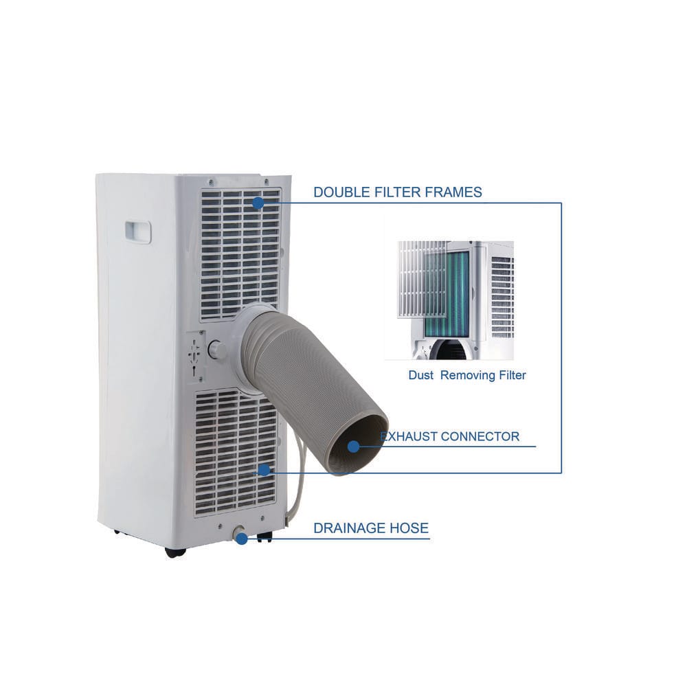 AireMax 10,000 BTU White Portable Air Conditioner with Remote
