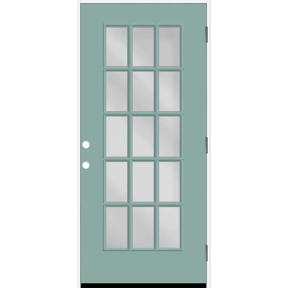 Reliant 36 in. x 80 in. FullLite 15L SDL Clear Glass LHOS Quarry Finish Fiberglass Prehung Front Door w/6-9/16 Jamb price history on PriceWatchPro