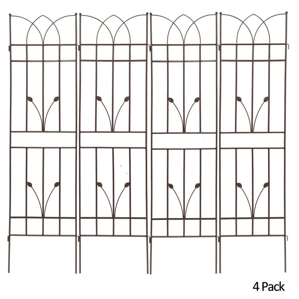 71 in. x 17.7 in. Metal Garden Trellis Rustproof Outdoor Flower Support for Climbing Plants, Brown (4-Pack) price history on PriceWatchPro