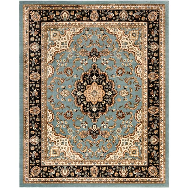 Well Woven Barclay Medallion Kashan Light Blue 8 ft. x 10 ft. Traditional Area Rug