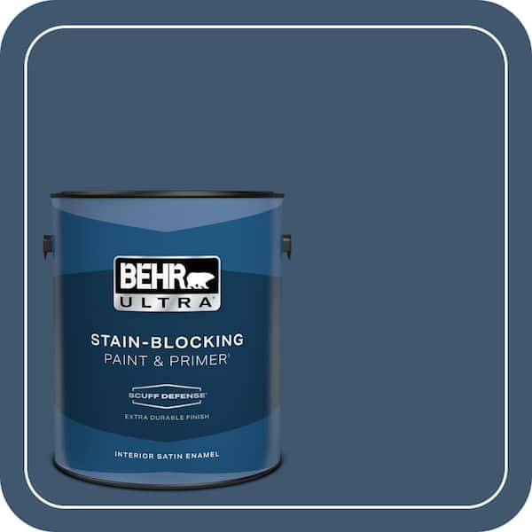 BEHR ULTRA 1 gal. #ECC-16-3 Inlet Harbor Extra Durable Satin Enamel Interior Paint & Primer