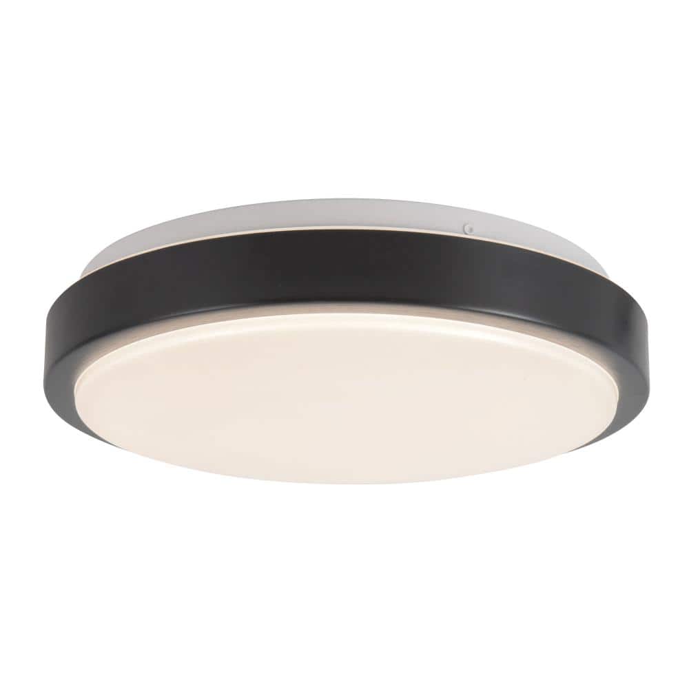 Yanis 12-in Black dimmable LED Flush Mount price history on PriceWatchPro