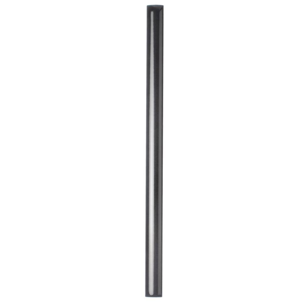 Apollo Tile Silken Black 0.5 in. x 7.9 in. Glossy Ceramic Pencil Tile ...