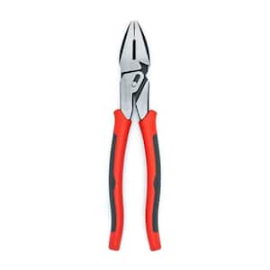 9 in. Pivot Action Dual Material Grip Lineman's Compound Action Pliers