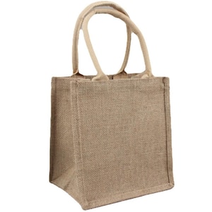 12.6 x 14.2 x 7.5 in.Natural Burlap Bag, Jute Tote Bags  Weed Barrier ，5 pack