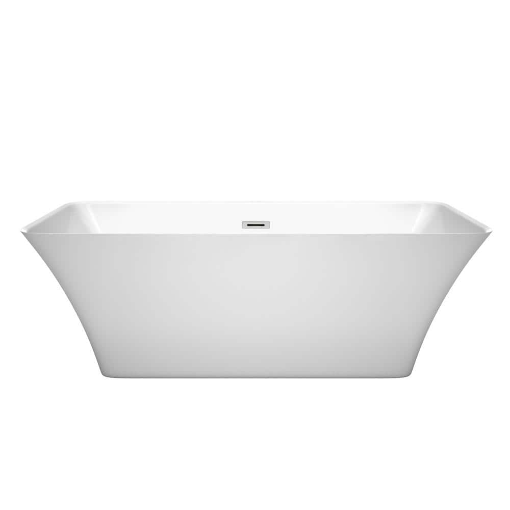Tiffany 67'' White Acrylic Freestanding Soaking Bathtub