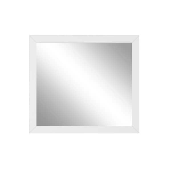 CASAINC 35 in. W x 34 in. H Rectangle Framed Wall Mounted Modern Bathroom Vanity Mirror in White
