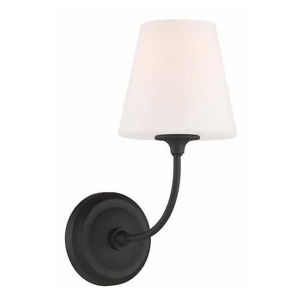 Crystorama Sylvan 1 Light Black Forged Wall Sconce