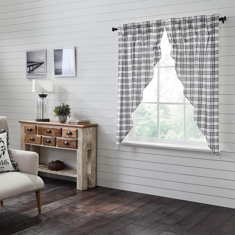 Black Plaid Curtains Buffalo Check Curtain Panels Window Treatments Rustic Home  Decor Kitchen Cottage Cabin Country Farmhouse Linens 