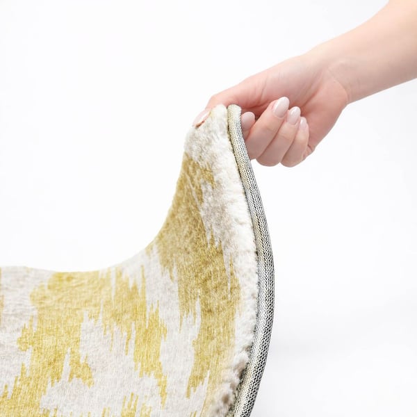 Dream Shag Premium Machine Washable Abstract ADS746 Gold 10 ft. x 14 ft. Area Rug