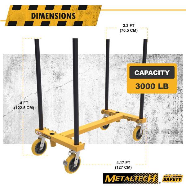 Metaltech Drywall Cart Welded With 3000 Lb Load Capacity HD 41 OFF