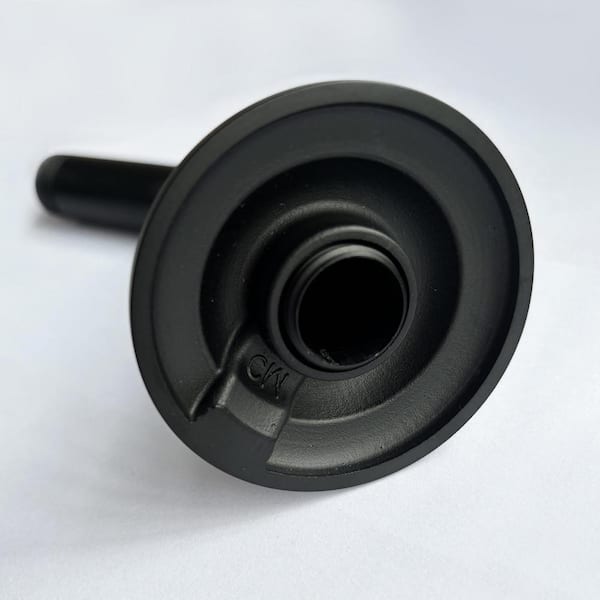 1/2 NPT x 4.8 in. Round Wall Mount Shower Arm with Sure Grip Flange in Matte Black (1-Pack)