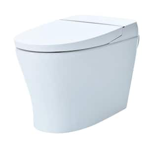 27.02 in. Smart Toilet with 1/1.28 GPF Dual Flush, Tank Less, in White Heated Seat, Self-Cleaning Nozzle, Light Included