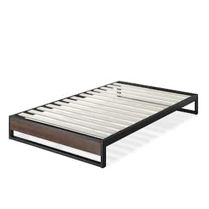 GOOD DESIGN Winner Suzanne Grey Wash Twin 10 in. Bamboo and Metal Platforma Bed Frame