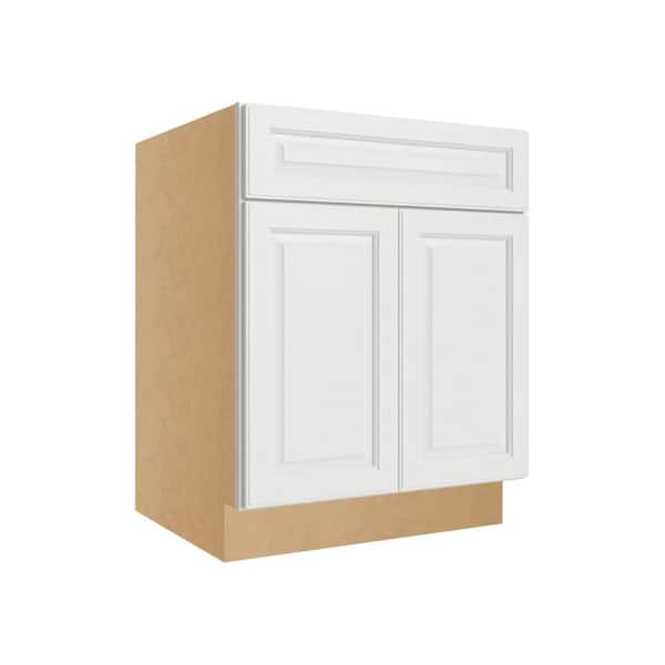 Brighton Raised 24 in. W x 34.5 in. H x 24 in. D in Painted White Plywood Assembled Sink Base Cabinet