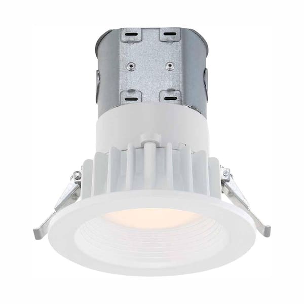 Commercial Electric EASY-UP 4 in. White Integrated LED Recessed Baffle Kit