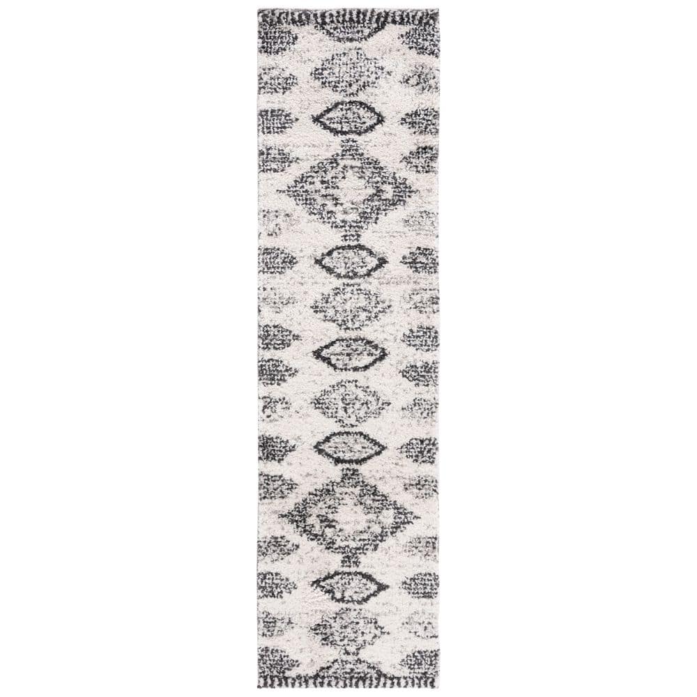 Jericho Shag 2 ft. x 8 ft. Ivory/Black Diamond Distressed Runner Rug price history on PriceWatchPro