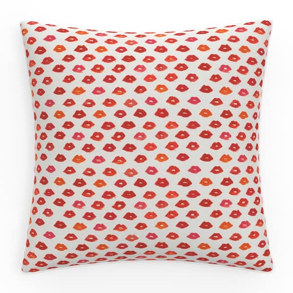 Pillow Perfect Novelty 25 in W x 5 in H Outdoor Floor Throw Pillows 1-Count in Red Glam