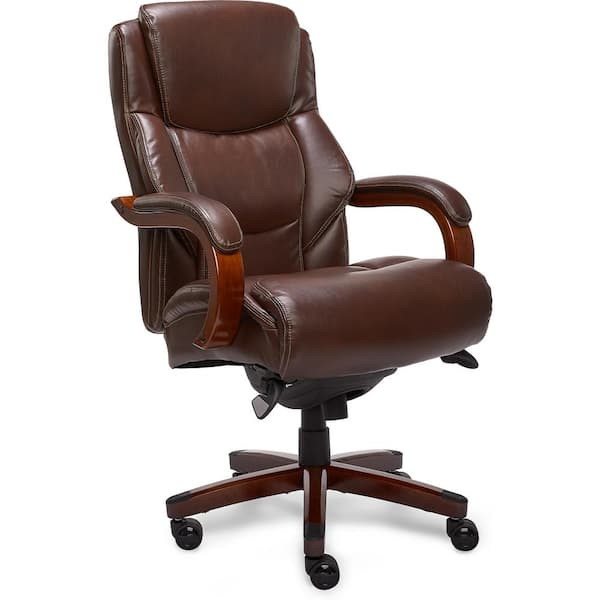 LA-Z-BOY Delano Chestnut Brown Bonded Leather Executive Office Chair