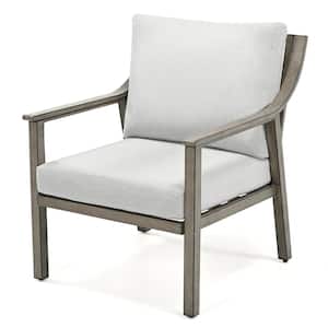 EliteCast Gray Outdoor Lounge Chair with Gray Cushions (1-Pack)