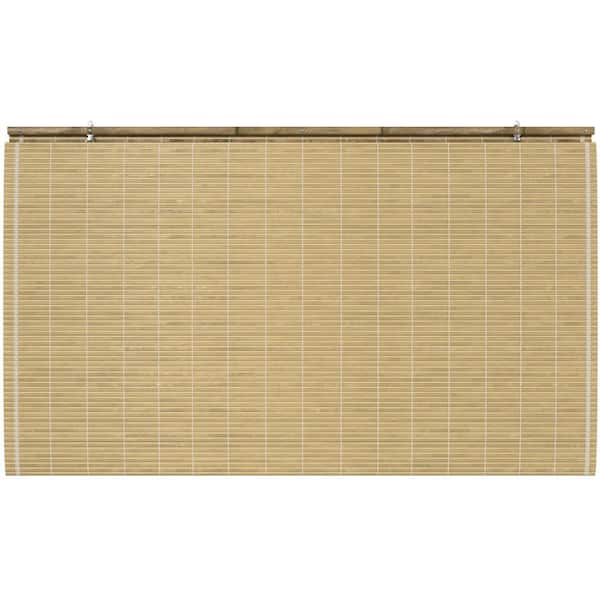 RED LANTERN Oriental Furniture Burnt Bamboo Cordless Window Shade
