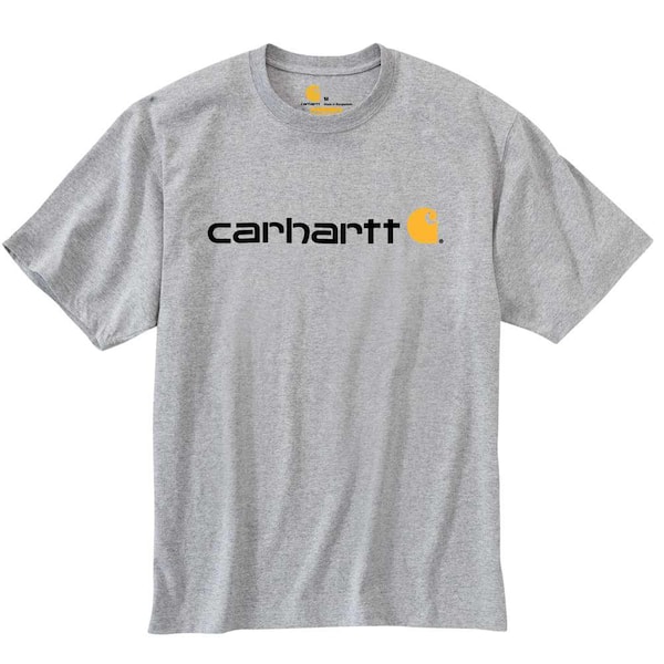 Carhartt Men's Regular Large Heather Gray Cotton/Polyester Short-Sleeve ...