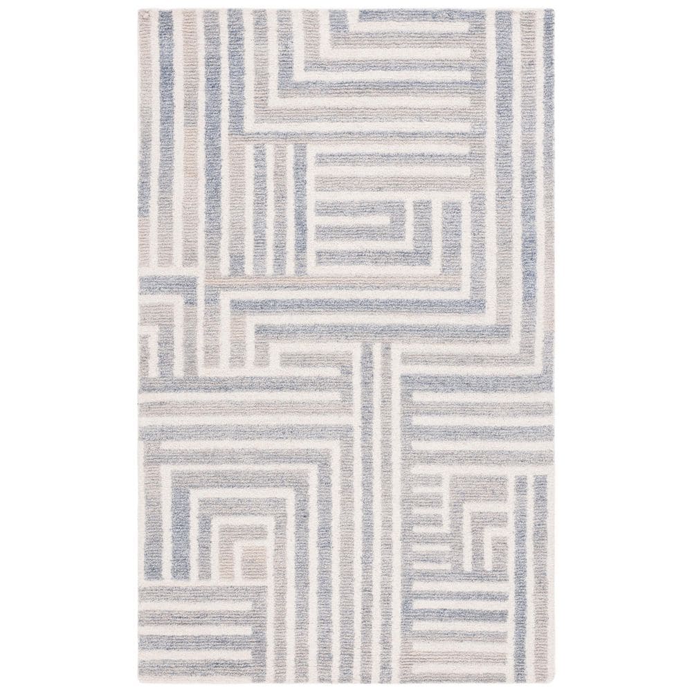 Renewal 5 ft. x 8 ft. Blue/Ivory Geometric Striped Area Rug price history on PriceWatchPro