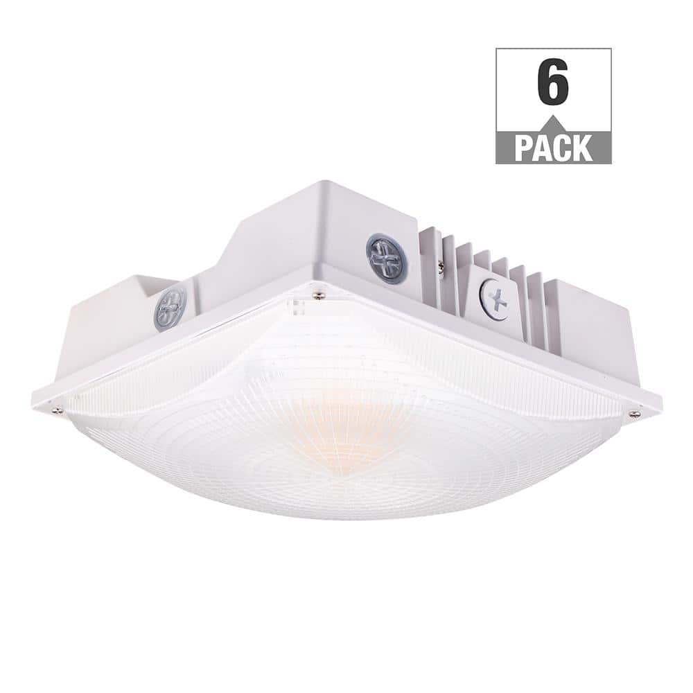 200- Watt Equivalent 3100-8700 Lumens White Integrated LED Canopy Light 120-277V Adjustable CCT Dimmable (6-Pack) price history on PriceWatchPro