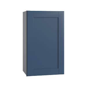 Richmond Valencia Blue Plywood Shaker Stock Ready to Assemble Wall Kitchen Cabinet Sft Cls 15 in W x 12 in D x 30 in H