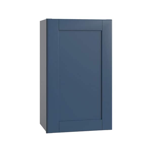 Home Decorators Collection Washington Vessel Blue Plywood Shaker Assembled Wall Kitchen Cabinet Soft Close Left 21 in W x 12 in D x 30 in H