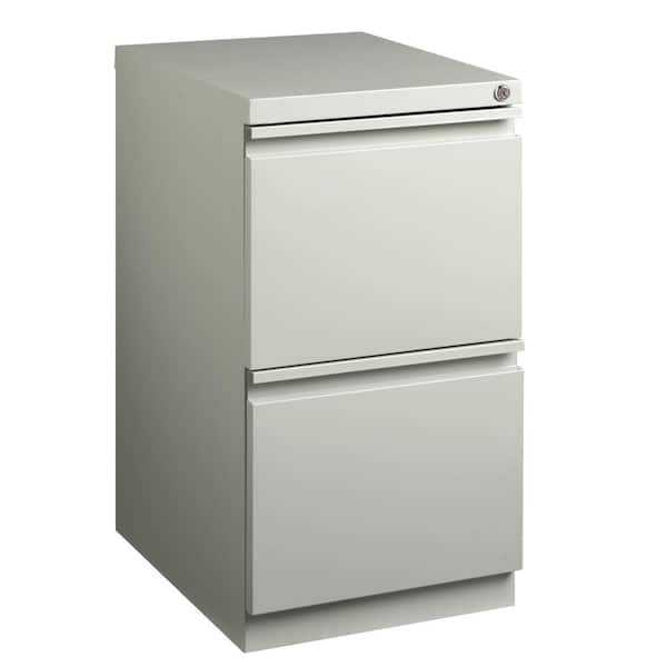 20 in. D 2-Drawer Light Gray Metal Letter Width 15 in. W Mobile Pedestal File Cabinet File-File