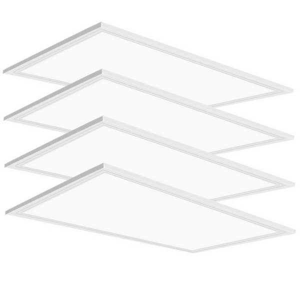2 ft. x 4 ft. 7800 Lumens Integrated LED Flat Panel Light 5000K White Shop Office LED Light (4-Pieces)