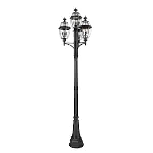 Westover 12-Light Black Brass Hardwired Outdoor Marine Grade Post light set with No Bulbs Included