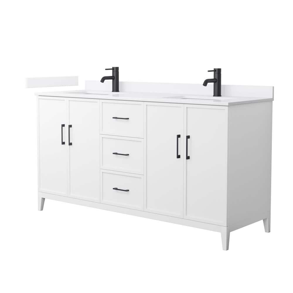 Elan 66 in. W x 22 in. D x 35 in. H Double Bath Vanity in White with White Quartz Top price history on PriceWatchPro
