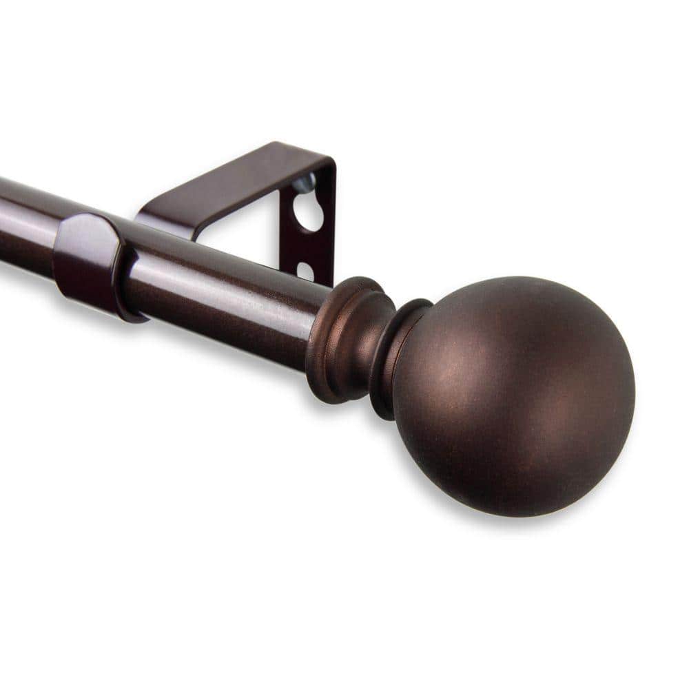 28 in. - 48 in. Telescoping 5/8 in. Single Curtain Rod Kit in Cocoa with Luna Finial price history on PriceWatchPro