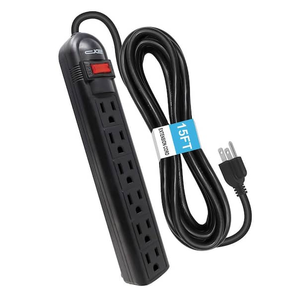 Digital Energy 15 ft. 6-Outlet Power Strip Surge Protector