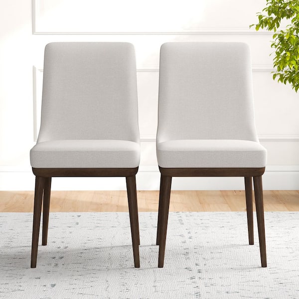 Ashcroft Furniture Co Grayson Mid-Century Modern Beige Fabric Dining Chair (Set of 2)