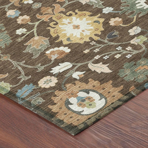 Chantille Machine Washable Indoor/Outdoor Abstract ACN2458 Chocolate 5 ft. x 7 ft. 6 in. Area Rug
